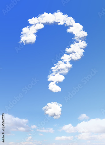 Illustration: question mark shape of clouds question mark shape of clouds
