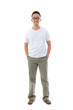 Photo: Malay Indonesian male in casual clothes full body with isolated Malay Indonesian male in casual clothes full body with isolated
