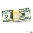 dollar bills on white background - eps10