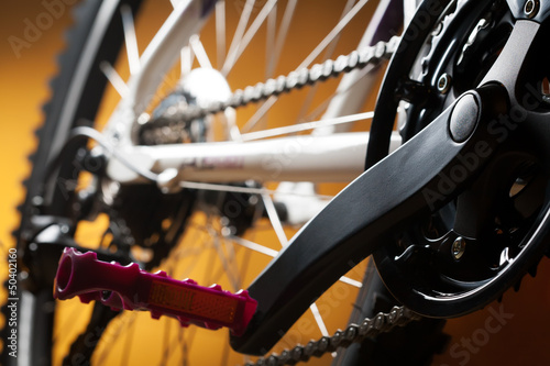 Photo: mountain bike, front sprocket and pedal mountain bike, front sprocket and pedal