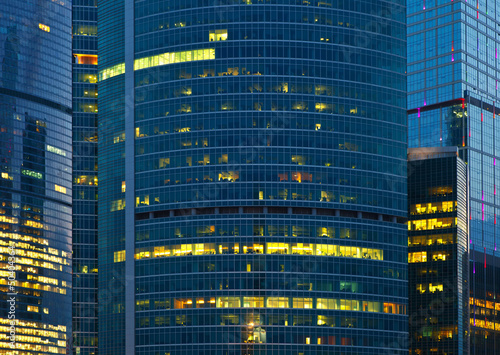 Photo: skyscraper illuminated at night skyscraper illuminated at night