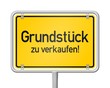 Illustration: ortsschild grundstueck zu verkaufen I ortsschild grundstueck zu verkaufen I