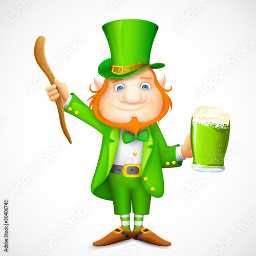 Vector: Leprechaun wishing Saint Patrick's day Leprechaun wishing Saint Patrick's day