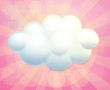 A blank signage in a cloud form