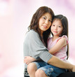 Asian parent and child.