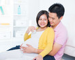 Pregnant woman drinks water