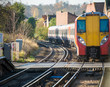 Rail tracks in bright summer day