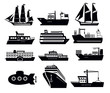 Vector: boat and ship boat and ship