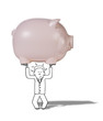 illustration of man suffering from difficult savings 