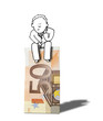 Foto: illustration of dubious businessman thinking about money illustration of dubious businessman thinking about money