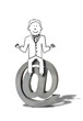 illustration of zen businessman smiling on email sign 