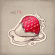 Vector hand drawn illustration of a strawberry
