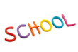 Schriftzug School aus Plastilin