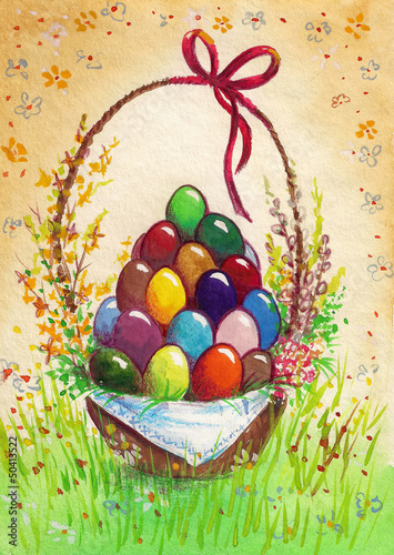 Illustration: Easter basket Easter basket