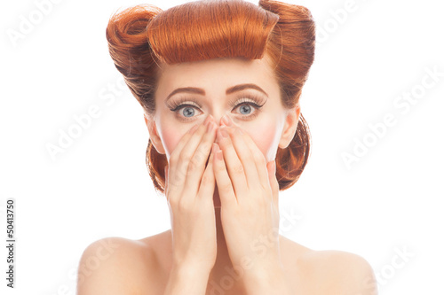 Photo: Excited pinup woman Excited pinup woman