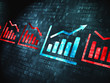 Business concept: Graph on digital background