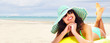 Woman relaxing on the beach.