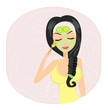 Cute girl applying moisturizer