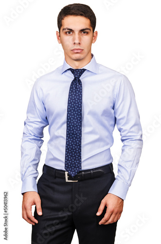 Photo: Male model with shirt isolated on white Male model with shirt isolated on white