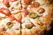 cheese pizza homemade  roasted red peppers hot chilis  garli