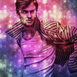 Multicolored portrait of elegant young handsome man.