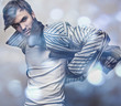 Multicolored portrait of elegant young handsome man.