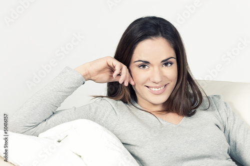 Photo: woman on the sofa at home woman on the sofa at home