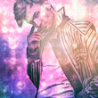 Multicolored portrait of elegant young handsome man.