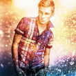 Multicolored portrait of elegant young handsome man.