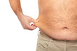 Fat man with a big belly.