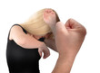Abusive Hand Fist with Woman on White