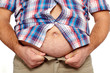 Fat man with a big belly.