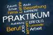 Kreidetafel mit PRAKTIKUM