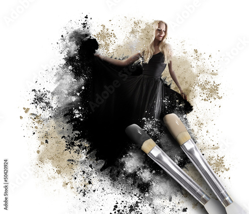 Photo: Painting Woman with Artistic Paintbrush Painting Woman with Artistic Paintbrush