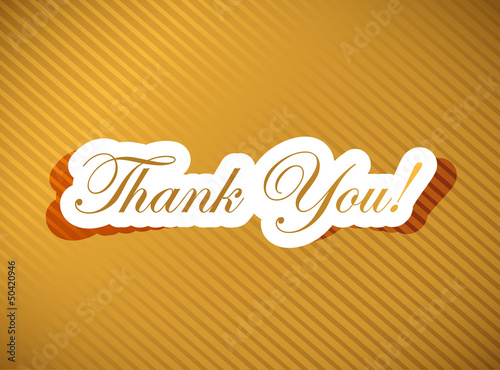 Illustration: thank you card over a golden thank you card over a golden