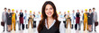 Business woman and group of workers people.
