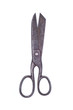 Antique scissors on a white background