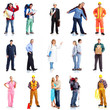 Group of workers people set.