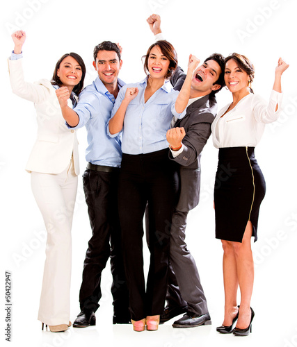 Photo: Business team celebrating Business team celebrating