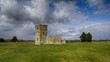 Clouds flow over the ancient ruins of a Mediaeval church