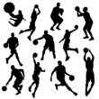 vector basketball players in silhouettes