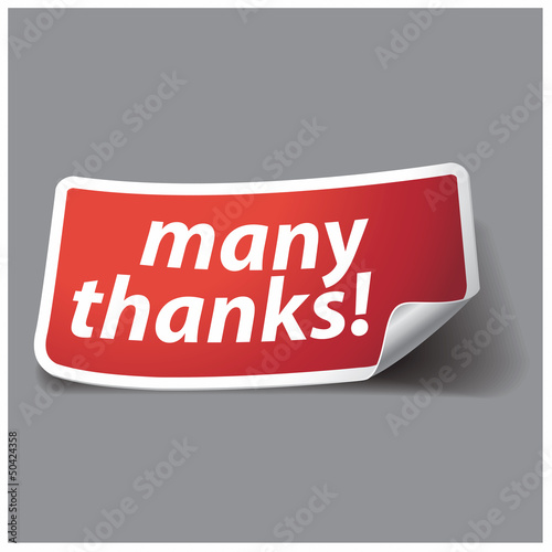 Vector: Many thanks - grateful label. Vector. Many thanks - grateful label. Vector.
