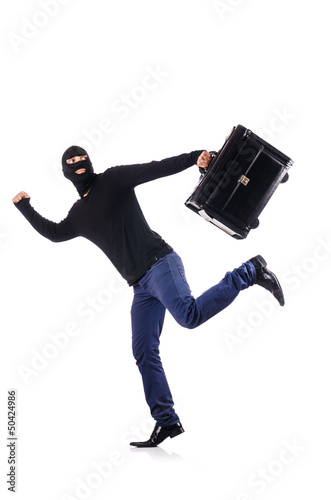 Photo: Industrial espionage concept with person in balaclava Industrial espionage concept with person in balaclava