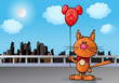 happy orange cat