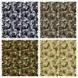 Set Of Classic Camouflage Seamless Patterns. Original Texture, B