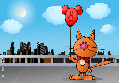Illustration: happy orange cat happy orange cat
