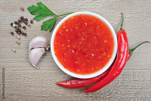 Photo: red hot chilli sauce red hot chilli sauce