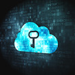 Cloud computing concept: Cloud Whis Key on digital background