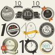 10 years anniversary signs and cards vector design