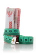 Green  tailor meter on white